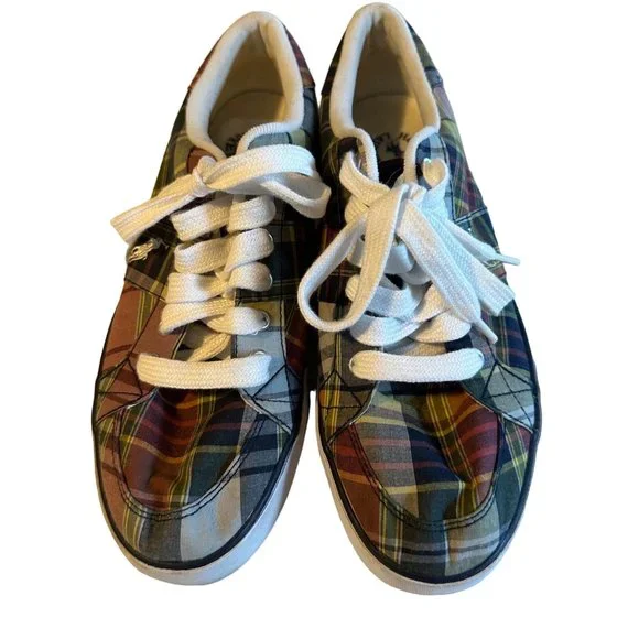 Polo Ralph Lauren multicolor plaid sneaker size 8.5 D - Picture 6 of 8